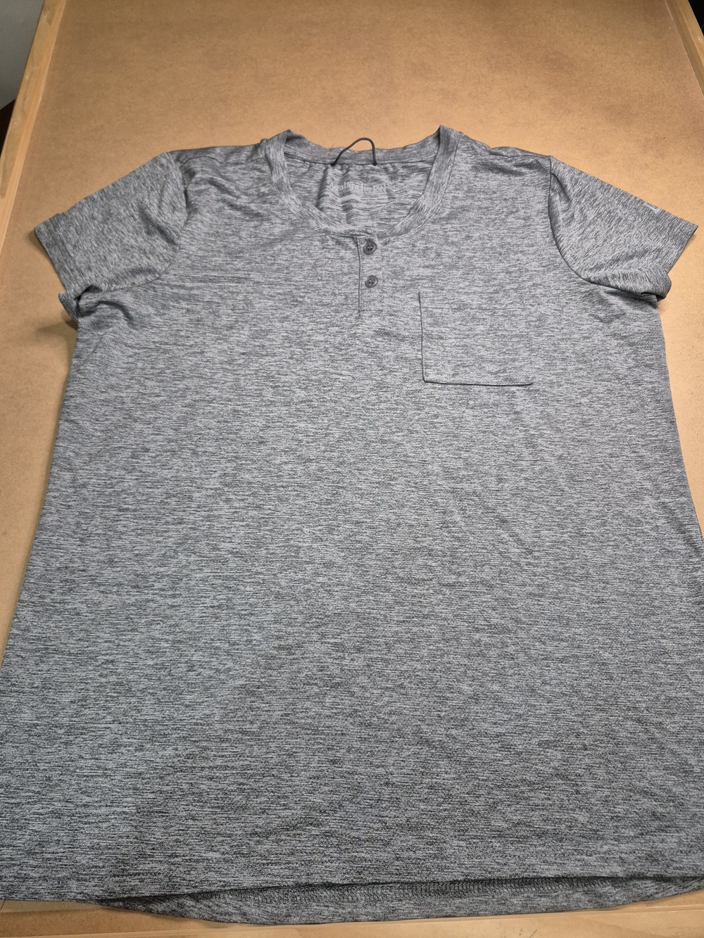 Avalanche Men's Heather Gray Short-Sleeve Henley with Chest Pocket